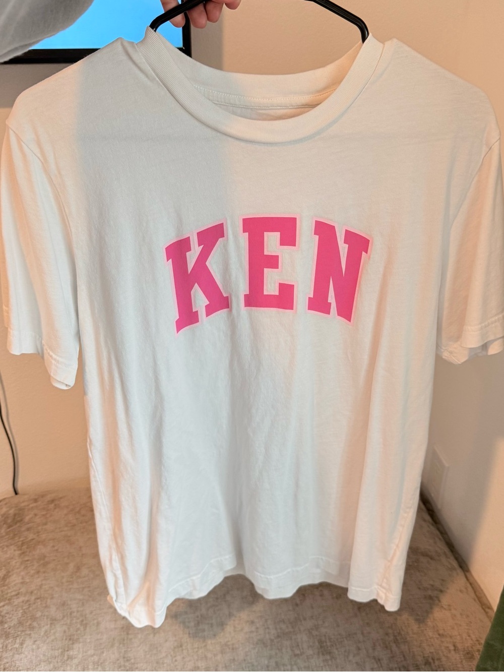 Men’s unisex White T-Shirt with Pink KEN Graphic Barbie x Gap collection limited